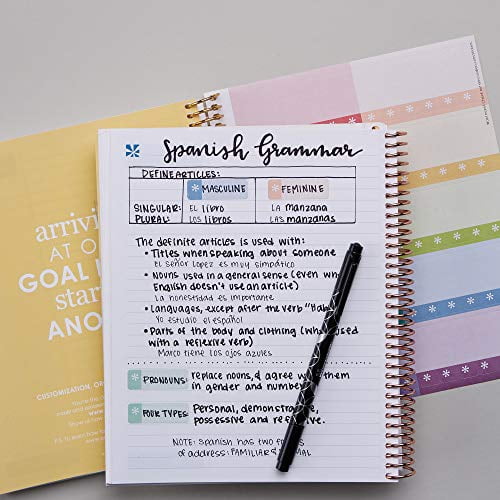 160 Lined Page & to Do List Organizer Notebook Stickers Included by Erin Condren. 80Lb Thick Mohawk Paper 8.5 x 11 Spiral Bound Productivity Notebook Layers Neutral 