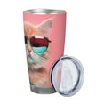 thumbnail image 2 of KLL Cool Cat Pink Sunglasses Print 40oz Stainless Steel Insulated Car Cup with Spillproof Lid - Keep Your Drink Hot or Cold on the Go-Straw Three-piece Set, 2 of 8