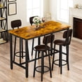 thumbnail image 3 of Lamerge Dining Table Set for 4, Counter Height Kitchen Pub Set with Chairs for 4, 5 Piece Bar Table and Stools Set, Modern Kitchen Dining Set for Breakfast Nook, 3 of 7