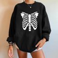 thumbnail image 2 of Pullovers d'Halloween pour Femmes Manches Longues Chandails en Molleton Squelette Drôle Citrouille, 2 of 5