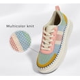 thumbnail image 3 of LUCKY STEP Fashion Chunky Retro Braided Uppers Sneakers Platform Casual Shoes,Pink&Yellow multi Knit,Womens, 3 of 10