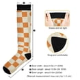 thumbnail image 3 of FORMRS Womens Knee High Socks Casual Long Thick Travel Daily Wear, 1 Pair, Orange Checkered Pattern, 3 of 6