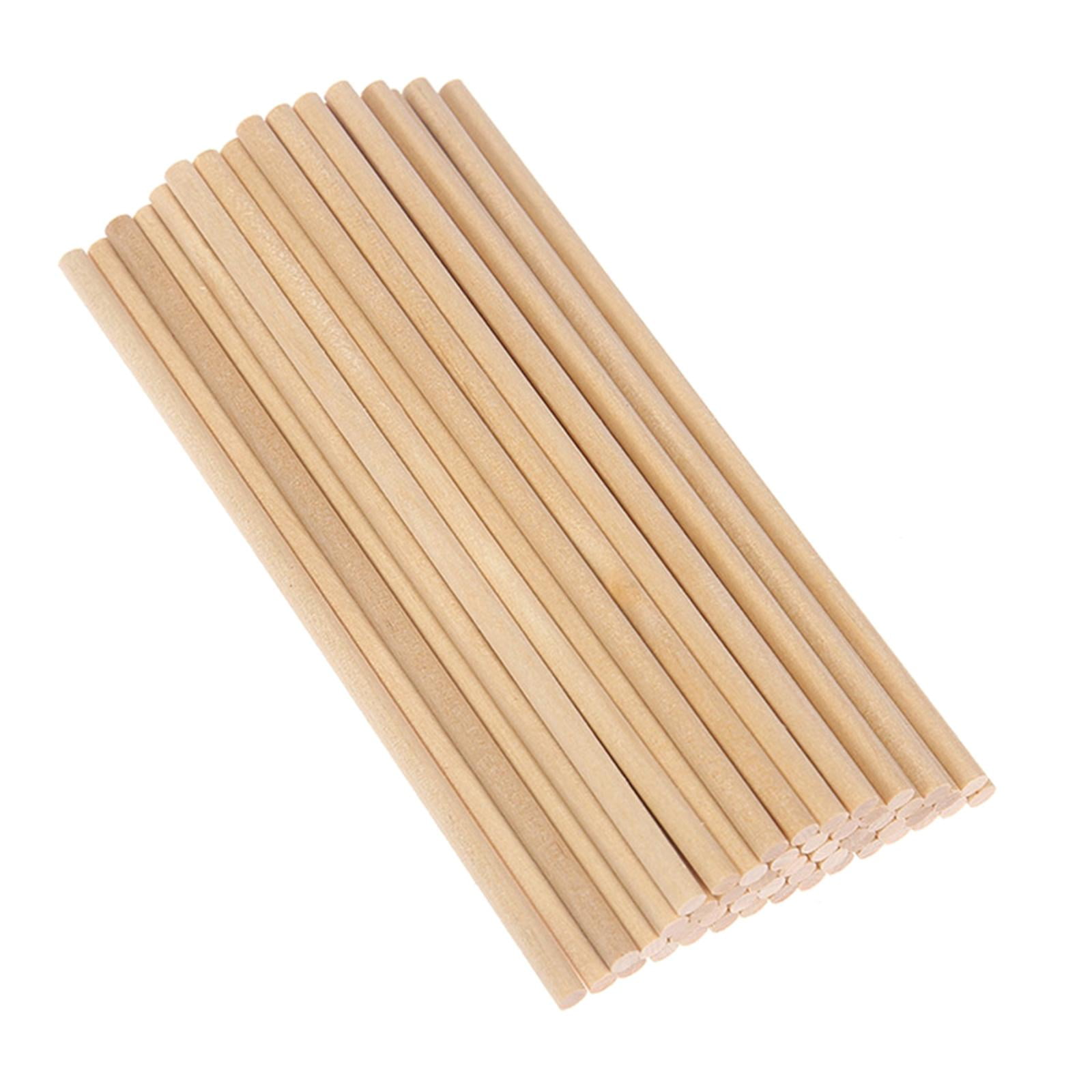 Hardwood Wooden Dowels Wood Craft Sticks 4 to 20mm Thick 10 to 30cm Long  Pins 10 Pack 