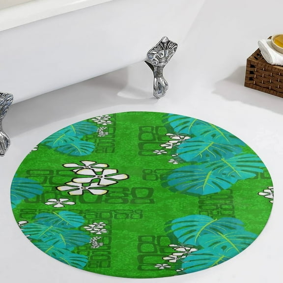 Tiki Garden Wall Green Round Carpet Circle Rug Outdoor Patio Area Rug Washable Large Area Rugs Hallway Room Decor Fitness Mats