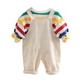 thumbnail image 6 of Hienoo Toddler Boys Long Sleeve Striped T-Shirt Bear Print Overalls Outfits, Sizes 3-4T, 6 of 8