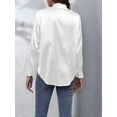 thumbnail image 6 of Women'S Satin Button Down V-Neck Long Sleeve Tops Summer Silk Blouses Fashion Spring Shirt 2025 White S, 6 of 7