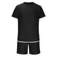 thumbnail image 6 of Ohufall Outfits for Men 2 Pieces Set Fashion Solid Casual Round Neck Tee Shirts with Shorts Summer Loose Brethable Outdoor Sport Sets, 6 of 8