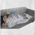 thumbnail image 6 of Ballerina Soft Flannel Fleece Throw Blanket, Pig Illustration with Ballet Outfit on Stage Doodle Pencil Sketch Posture, Cozy Plush for Indoor and Outdoor Use, 60" x 80", Multicolor, by Ambesonne, 6 of 6