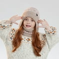 thumbnail image 4 of UQJfacai Kids Winter Beanie Hat Scarf Set for Girls Boys Knit Warm Earflap Hats Neck Warmer 4-10 Years, 4 of 7