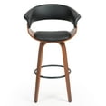 thumbnail image 5 of Set of 2 Aldis Brown Faux Leather Bar Stool with Black Metal Legs and Decorative Zipper, 5 of 7