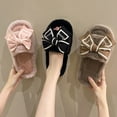 thumbnail image 6 of Casual Fluffy Slippers Women House Flats Fashion Winter Bowknot Love Designer Shoes Ladies Home Plush Platform Elegant Footwear (Pink,38-39), 6 of 7