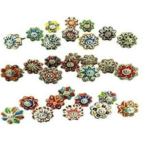 JGARTS, 1.5'' Dotted Mix Color Ceramic Cabinet & Furniture Pulls with Chrome Hardware 20 Piece