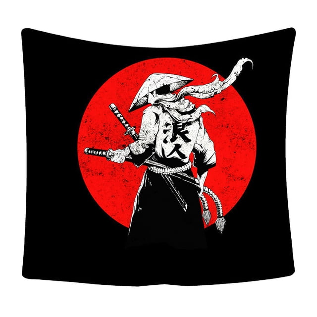 Tapiz Samurai Wall 150x100 cm de microtela de fibra
