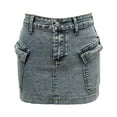 thumbnail image 3 of Women's Slim Fit Distressed Denim Skirt Stylish Bodycon Cargo Jean Skirt Pleated Skirt plus Size Jean Skirt Vintage Skirt Skirts for Girls Corduroy Skirt Womens Skirts Short Skirts Mens Skirt Bed, 3 of 5