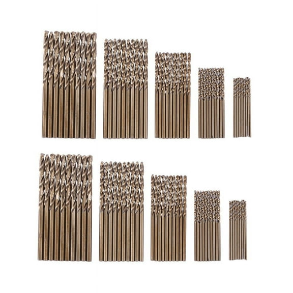 100Pcs Drillforce Tools M35 Drill Bit Set,Hss-Co Drill Set 1-3mm,for Drilling on Hardened Steel