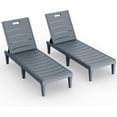 thumbnail image 1 of WLXIANG Outdoor Chaise Lounge Chair Set of 2 with 5-Position Adjustable Back, Waterproof & Lightweight PP Lounge Chairs for Outside Pool Patio (Light Grey), 1 of 9