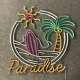 thumbnail image 3 of Craftnamesign Paradise Beach View Neon Sign, Summer Vibes Decor, Beach Club Wall Art, 3 of 4