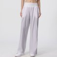 thumbnail image 2 of aidice Summer Pants for Women Casual Loose Mid Waisted Ruched Wide Leg Athletic Pants with Pockets, 2 of 4