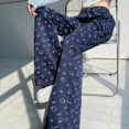thumbnail image 5 of Pantalones acampanados con estampado de chica picante estilo americano de Hello Kitty, pantalones casuales versátiles adelgazantes para mujer, pantalones de tendencia de estilo coreano, 5 of 5