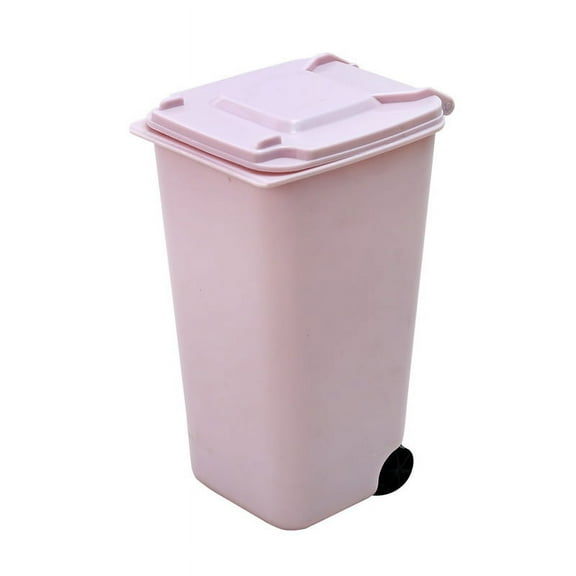 Desktop Trash Can Trash Can with Wheels Mini Kitchen Trash Can Desktop Waste Bin Mini Garbage Bin Trash Can for Desk Mini Desk