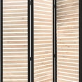 thumbnail image 3 of Metal Framed 3 Panel Screen with Wooden Horizontal Inset, Black & White - Saltoro Sherpi, 3 of 5