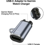USB C to Garmin Watch Charger Cable Adapter, 4-Pack Type-C Garmin Charging Cord Adapt for Fenix 8 7 7X 6 Pro Solar,Vivoactive 6 5 4S,Venu 3 3S SQ,Forerunner 970/965/265/255/165,Tactix,Instinct 3,Epix