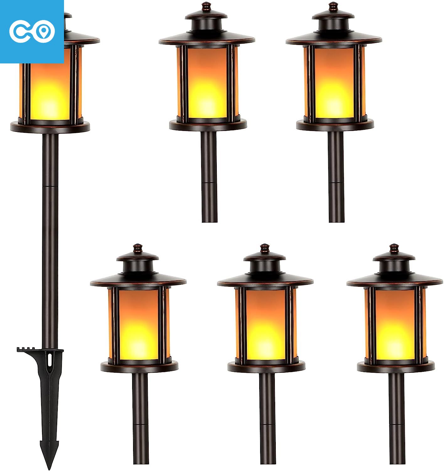 Low Voltage Torch Flame Landscape Lights Wired LED Flickering Flames