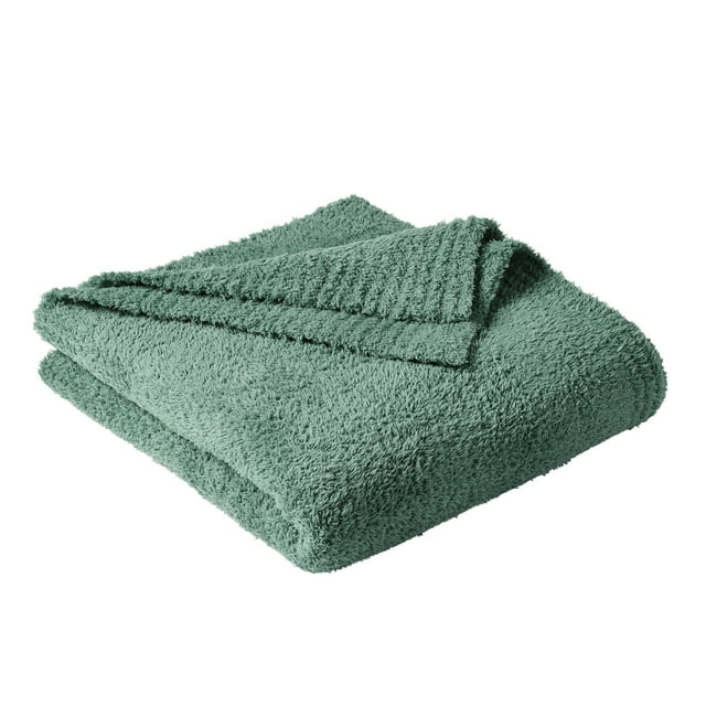Better Homes & Gardens Cozy Knit Throw Blanket, Green Ash, 50x72"