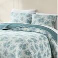 thumbnail image 2 of Lush Decor Rose Garden Pick Stitch Jacquard Matelasse Coverlet 3 Piece Set Full/ Queen Blue - Floral Bedding Set - Bed Coverlet - Coquette Decor, 2 of 10