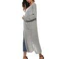 thumbnail image 6 of jjayotai Womens Tops Clearance Women's Casual Loose Cuffs Long Sleeved Solid Color Long Knitted Cardigan Jacket, 6 of 6