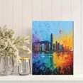 thumbnail image 2 of Vibrant Splatter Cityscape Canvas Print，Modern Wall Art for Living Room Office Bedroom Hotel Gallery Wall, 2 of 8