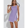 thumbnail image 4 of AEXTO Women's Workout Tennis Dress with Built-in Bra & Shorts Pockets Sleeveless Crewneck Golf Athletic Mini Dresses, 4 of 12