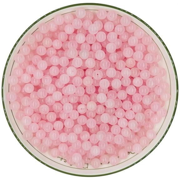 150 Pcs 8mm Glass Beads for Bracelets Crystal Glass Beads Round Bracelet Beads in Bulk Craft Loose Beads for DIY Bracelet Necklace Jewelry Making for Birthday Gifts,Pink,Topboutique