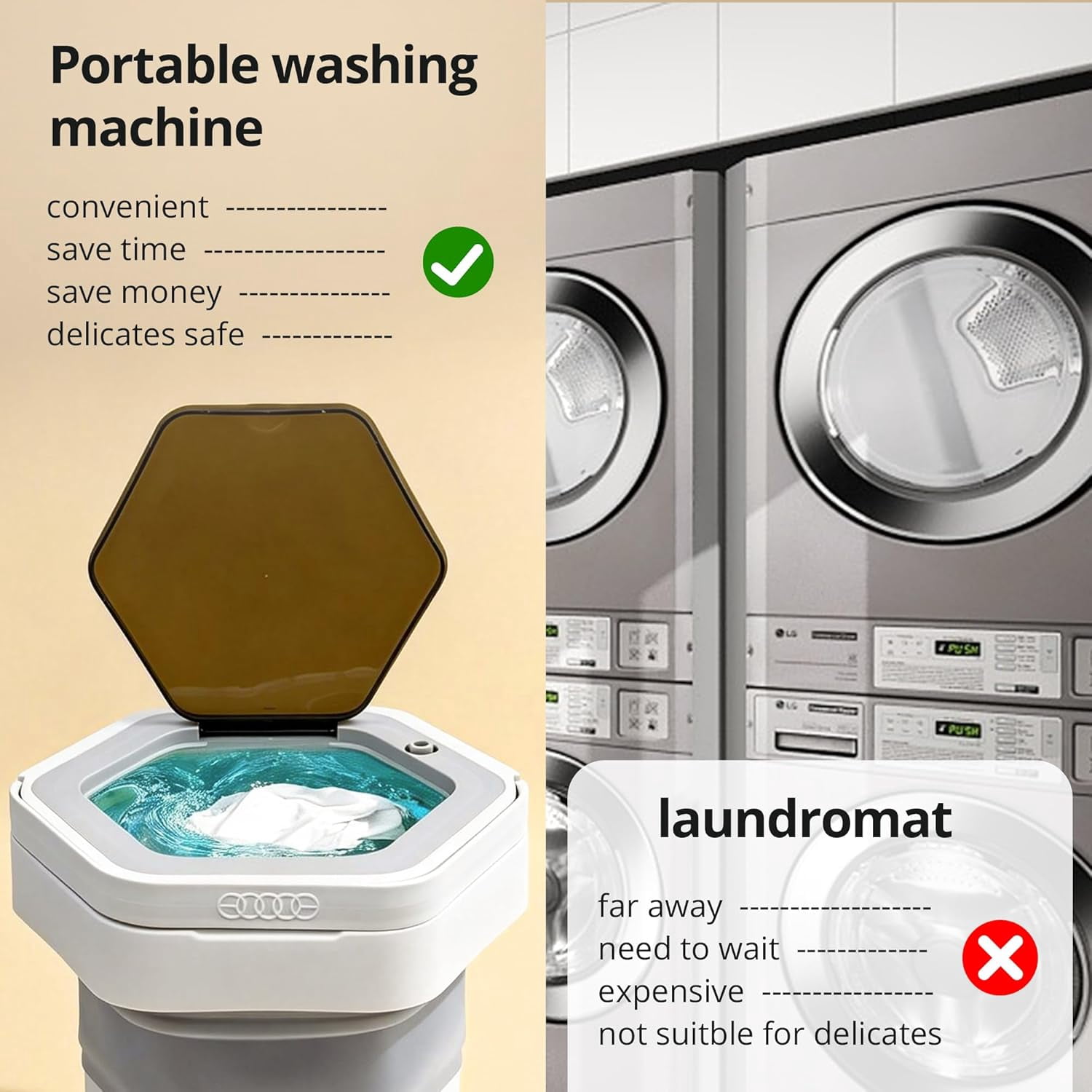 Portable Washing Machine, 16L Upgraded Mini Washer with Spin Basket Laundry Machine for Baby Clothes, Underwear, Socks; Ideal for Travel, Dorms, Camping (gray)