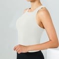 thumbnail image 5 of asjyhkr Ribbed Tank Tops for Women with Shelf Bra Stretch Crew Neck Fitness Running Active Wear Racerback Tanks, 5 of 9