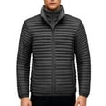 thumbnail image 6 of Xdegoge Mens Quilted Jacket Full Zip Stand Collar Two In One Jackets Thick Fleece Lined Warm Coat Fall Winter Fashion Casual Sport Outerwear with Pockets, 6 of 9