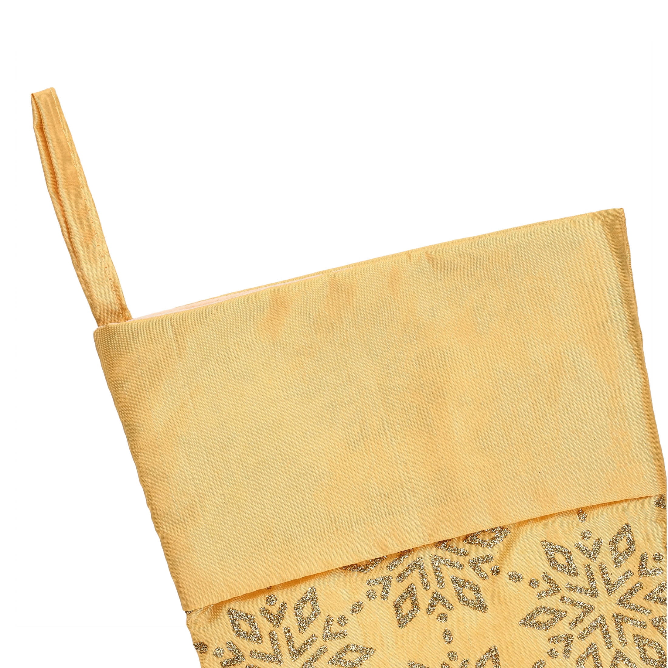 Satin Snowflake Christmas Stocking, Yellow, 18", by Holiday Time
