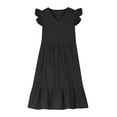 thumbnail image 4 of QNANSPI Young Girls Sundress,Girls Ruffle Dress,Summer Dresses Cute Double Layer Ruffle Sleeve Smocked Flowy Dress, 4 of 4