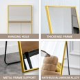 thumbnail image 5 of 63''x19''Square Shaped Full Length Mirror, Full Body Floor Mirror Standing Hanging or Leaning Wall, Arch Wall Mirror with Stand Metal Support for Bedroom Cloakroom, Golden, 5 of 7