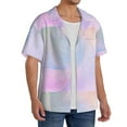 thumbnail image 2 of Uemuo Rainbow Pattern Cotton Linen Short Sleeve Shirts,Casual Lightweight Button Down Shirts,Vacation Beach Summer Tops-Large, 2 of 7