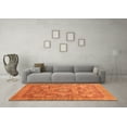thumbnail image 3 of Ahgly Company Indoor Square Abstract Orange Modern Area Rugs, 3' Square, 3 of 4