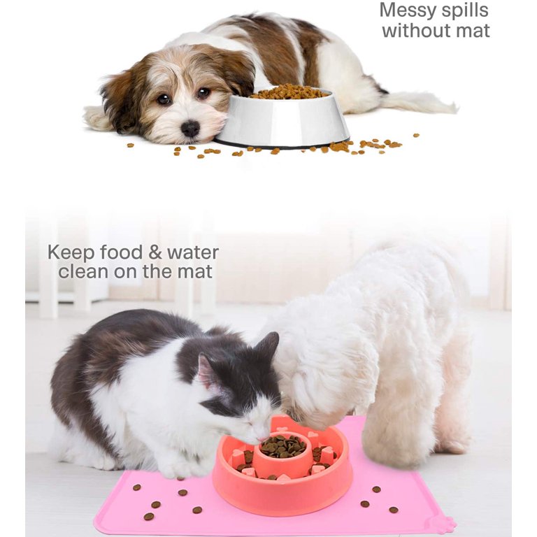 Silicone Dog Food Mat Slow Eating Pet Feeding Mat Placemat For Food And  Water Non-slip Foldable Waterproof Cat Feeder Mat