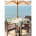 thumbnail image 3 of Outdoor Tablecloth with Umbrella Hole for Patio/Picnic/Party/Camping, Eucalyptus Leaves Lemon Waterproof Table Cloth Square Cover Washable, Summer Vintage Fruits Yellow Green (60"x 60"), 3 of 9