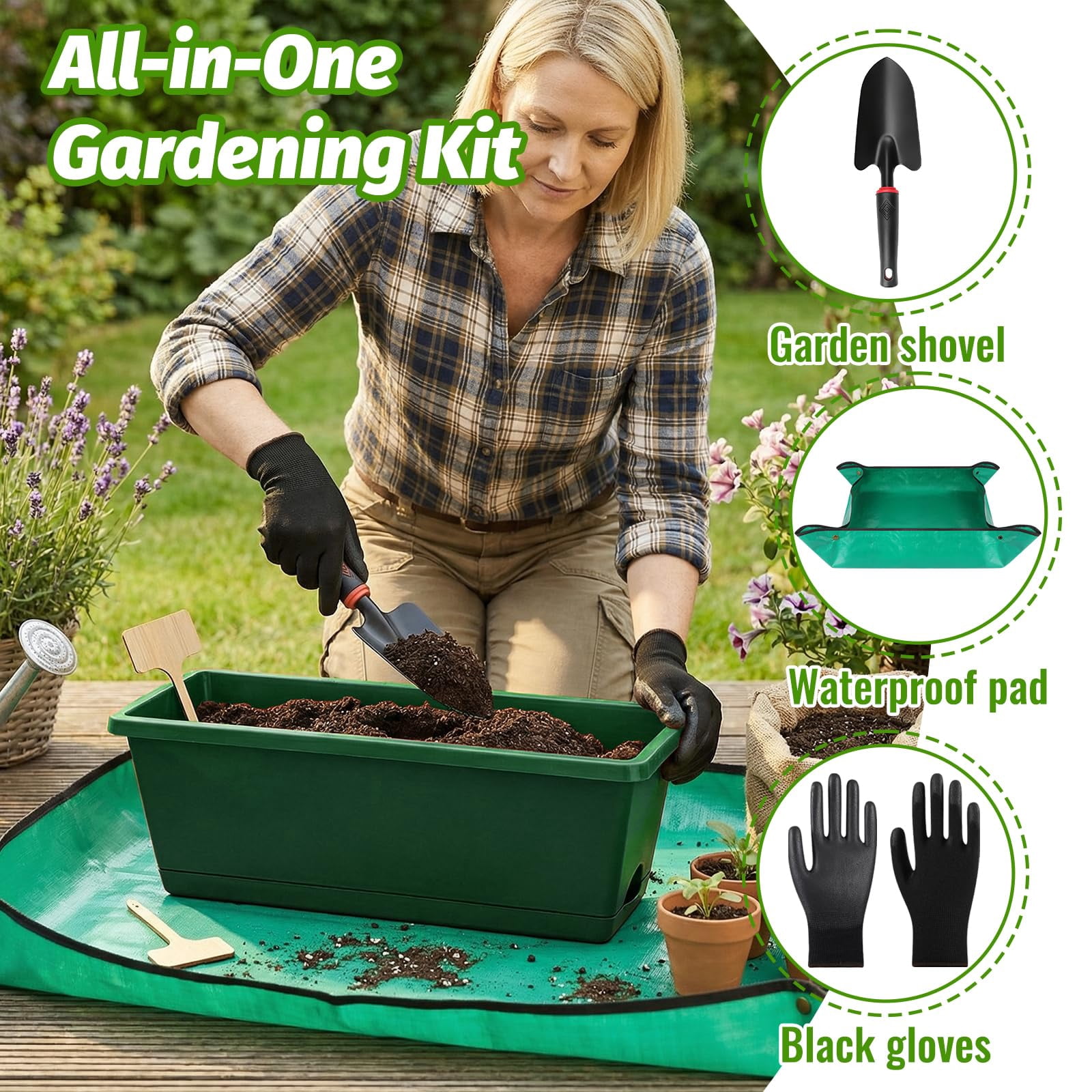 Window Box Planters Deep Green 7 Pack 17 Inch Plastic Rectangular Flower Pots for Indoor/Outdoor Plants