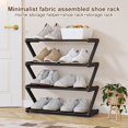 thumbnail image 6 of Yesbay Shoe Storage Rack 4 Tiers Stable Free Standing Large Capacity Z-shaped Home Dorm Entryway Shoe Organizer Shoe Shelf, 6 of 8