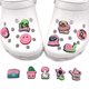thumbnail image 4 of Juego de 12 hebillas decorativas con forma de rosa para zapatos con agujeros de dibujos animados, bonitas y pequeñas hebillas de flores desmontables, 4 of 5