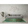 thumbnail image 3 of Ahgly Company Indoor Square Persian Turquoise Blue Traditional Area Rugs, 8' Square, 3 of 4
