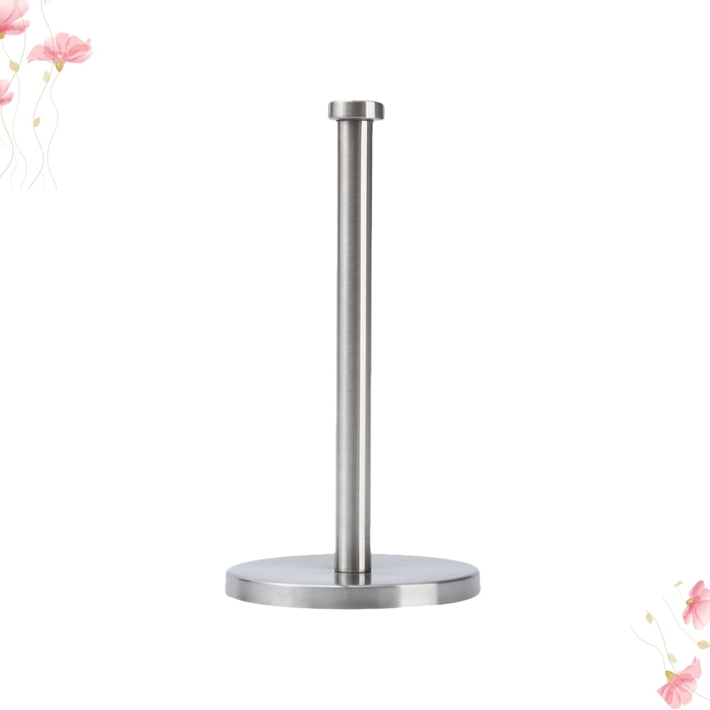 Masteelf 2 pcs  Stainless Steel Upright Paper Towel Holder Stand for Home Kitchen Countertop Table (Flat Top)