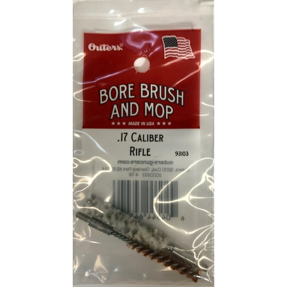 Outers Bore Brush & Mop Combo, .17 HMR Rifle, Phosphor Bronze, Gun Brushes