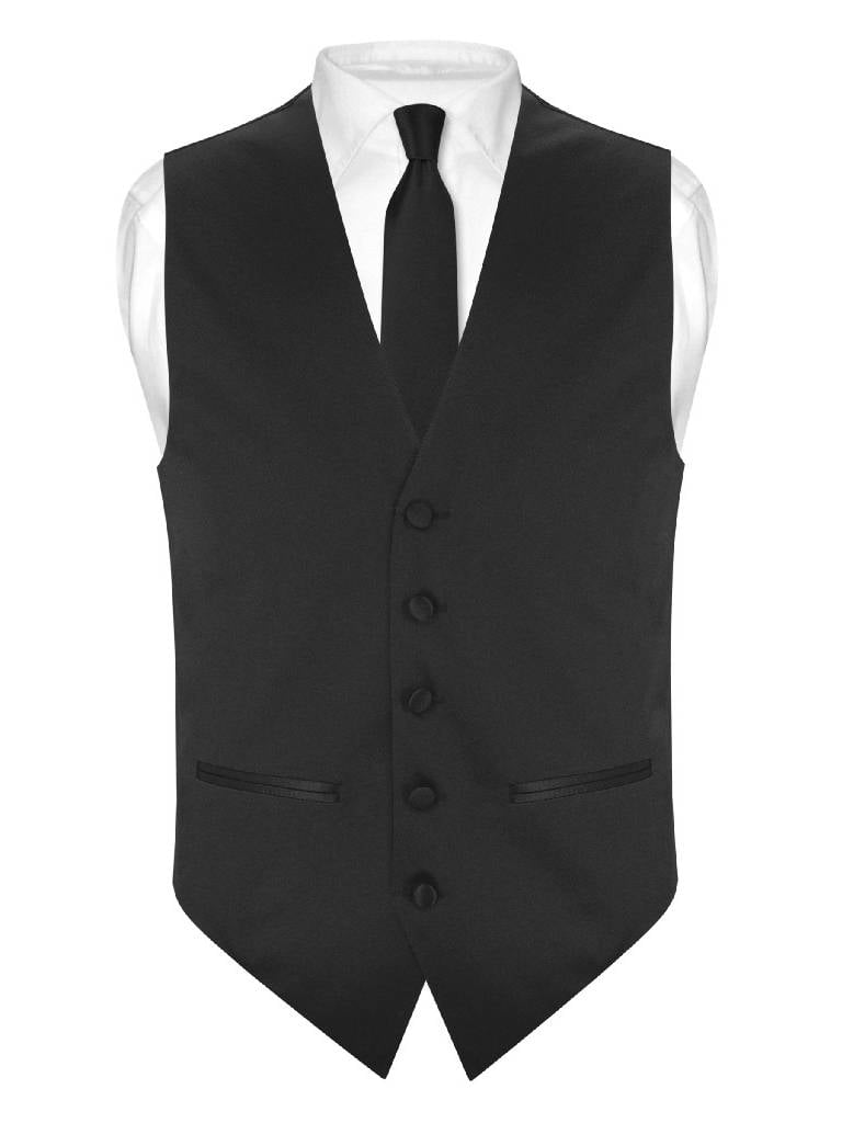 Men/'s SLIM FIT Dress Vest Narrow NeckTie Hanky Set Formal Suit Tux Waistcoat Tie